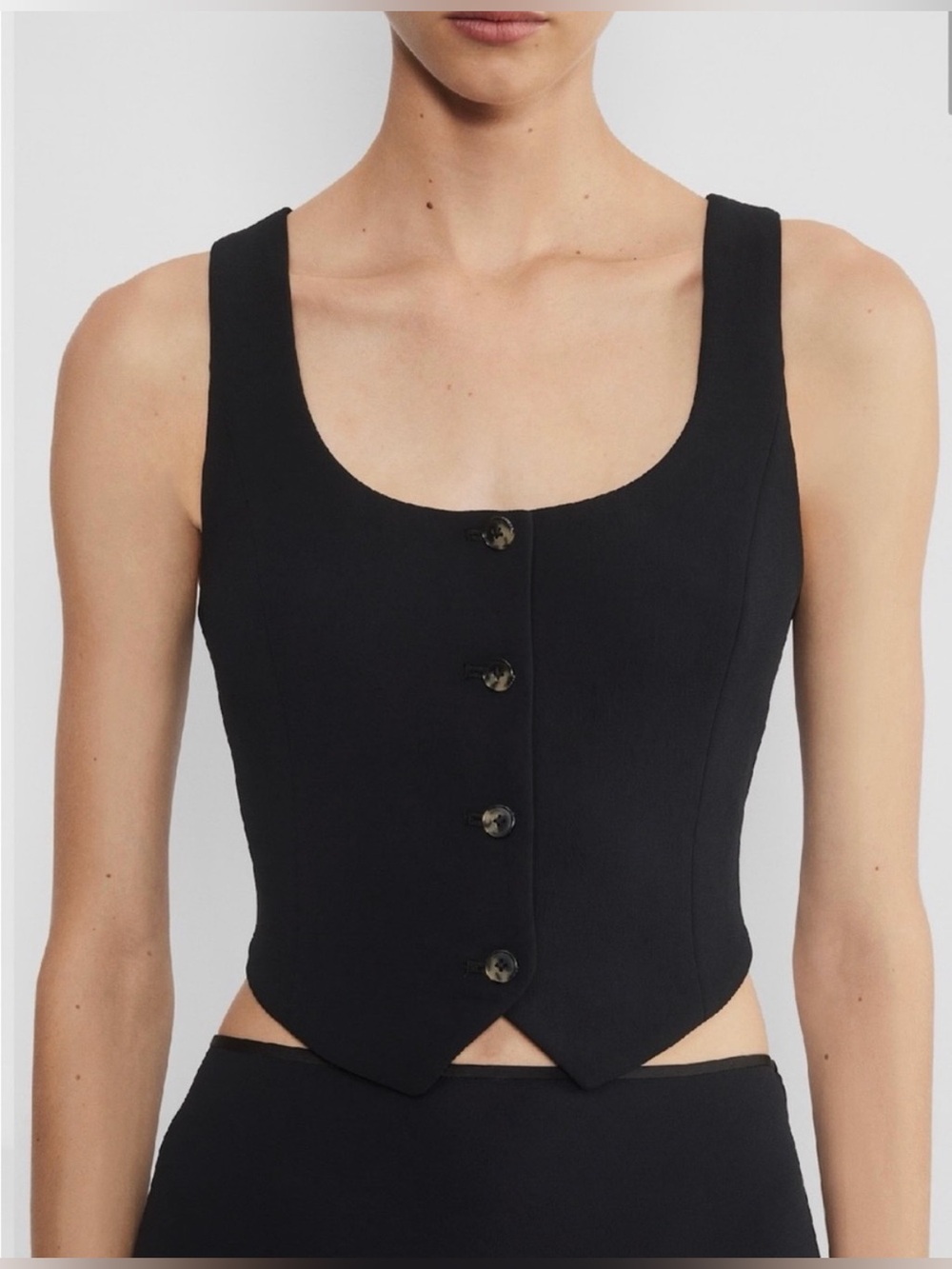 Aritzia WILFRED Rocco Vest Black Size 12 Polished 90s Inspired City Boho Chic